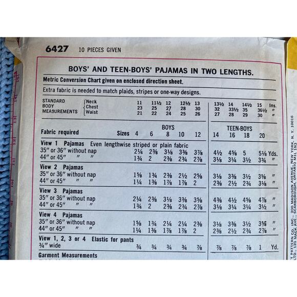 Simplicity sewing pattern  6427 boys pajamas top pant shorts - Picture 4 of 5